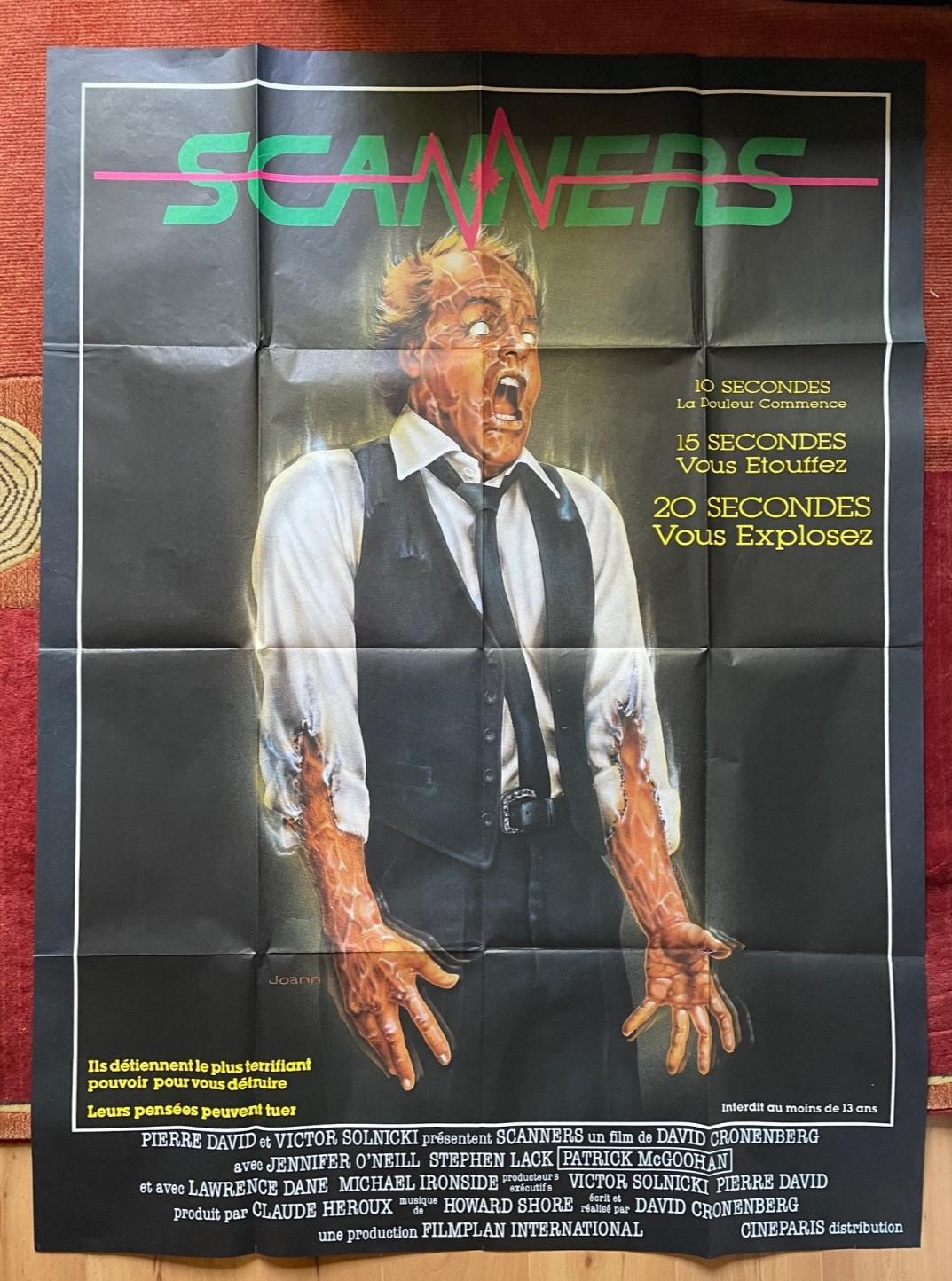 SCANNERS (1981) Original French Grande Movie Film Poster David Cronenberg RARE
