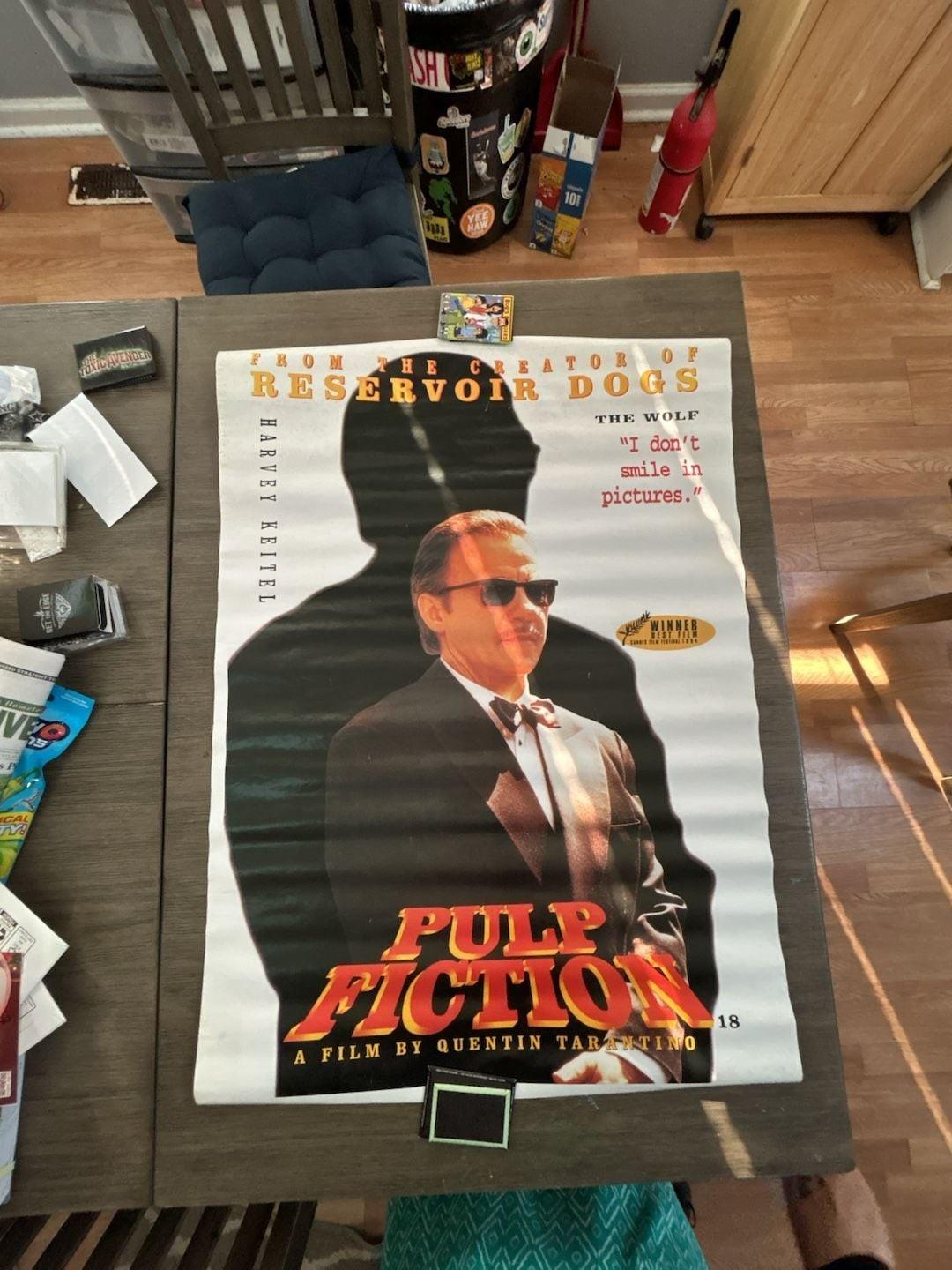 Pulp Fiction The Wolf Character 1994 Original Vintage Promotional Movie Poster