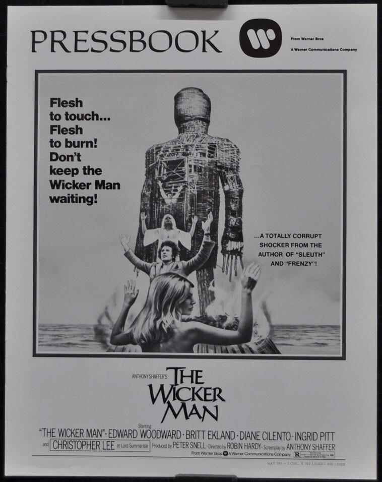 Wicker Man 1974 ORIG 11X14 NM UNCUT & UNFOLDED PRESSBOOK CHRISTOPHER LEE EDWARD