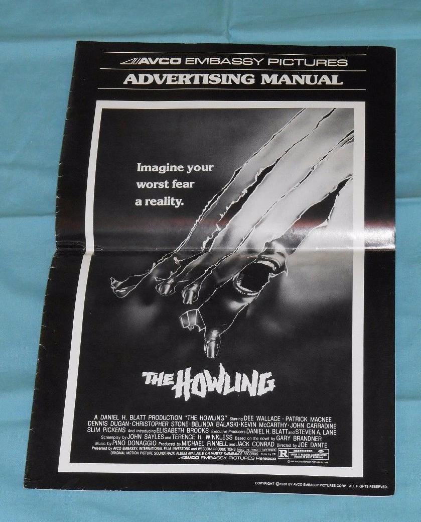 original THE HOWLING PRESSBOOK Dee Wallace John Carradine