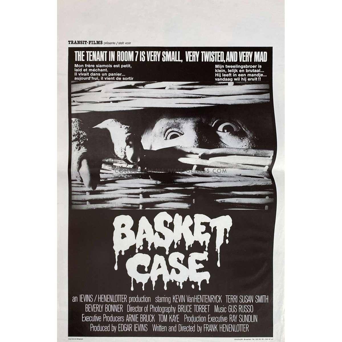 BASKET CASE Belgian Movie Poster  - 14x21 in. - 1982 - Frank Henenlotter, Kevin
