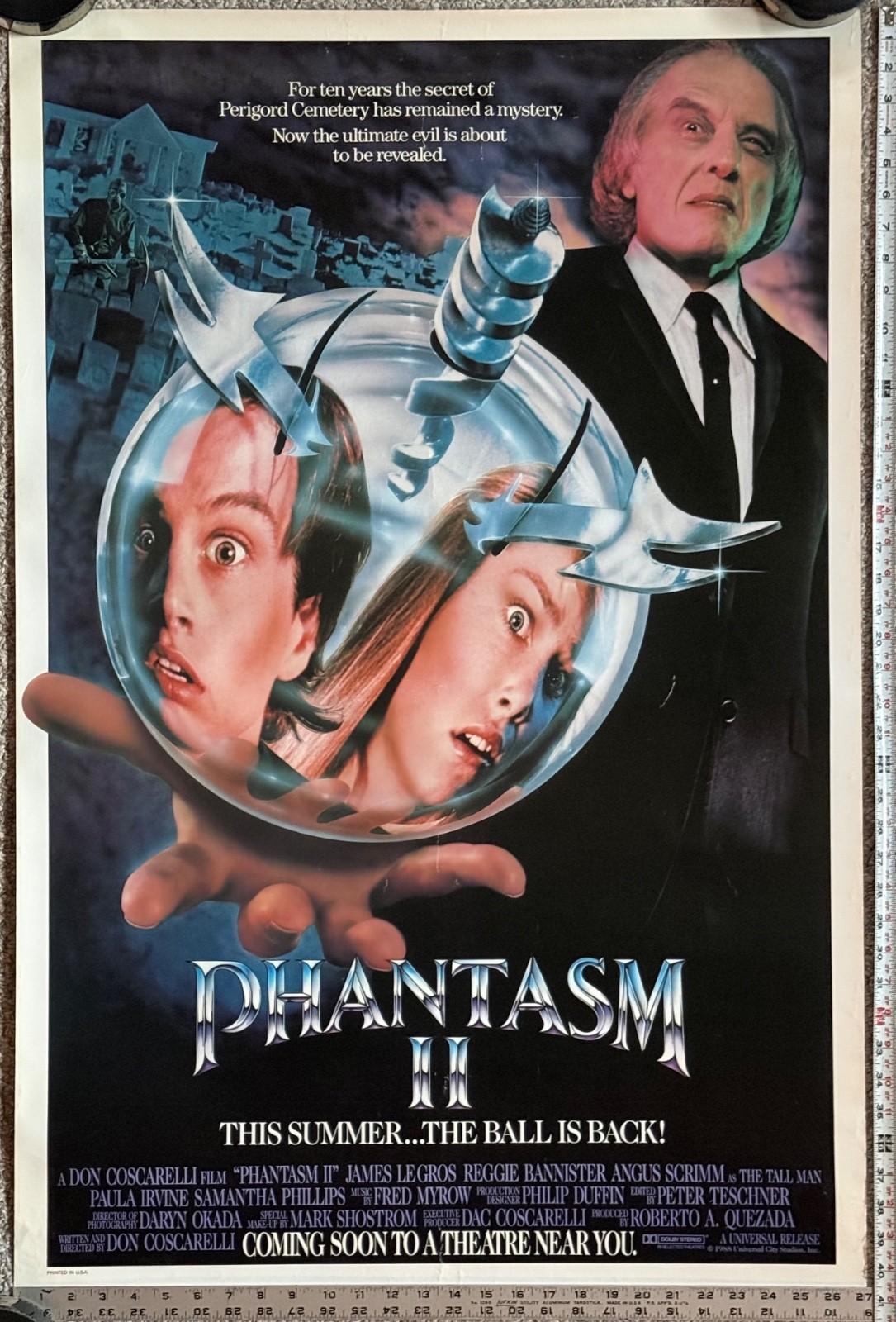 PHANTASM II (1988) Angus Scrimm, James Le Gros 27 X 41 inch Rolled 1-Sheet NMINT