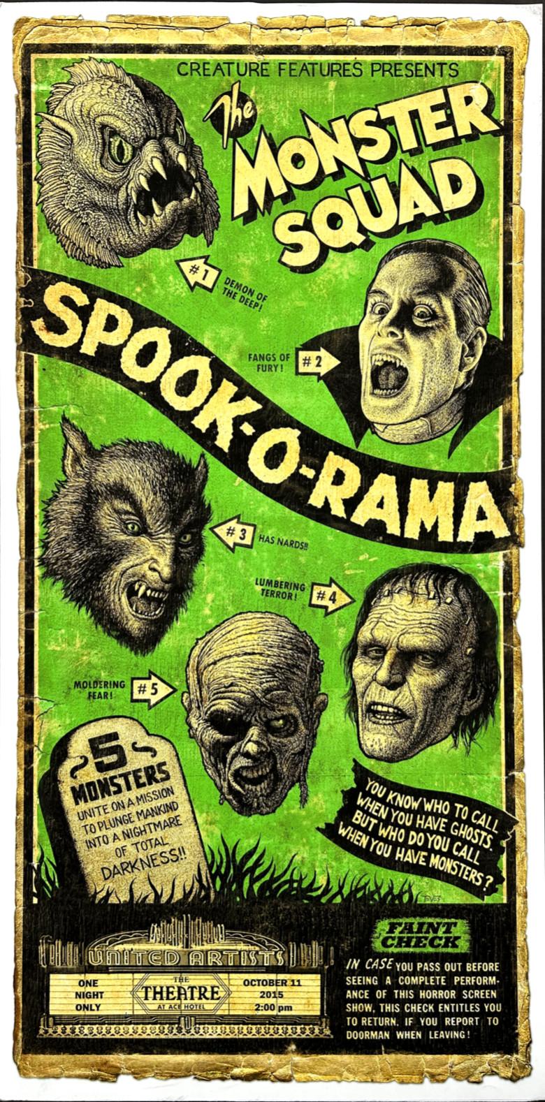 MONSTER SQUAD (1987) Screen Print SPOOK SHOW Green-Style MILES TEVES Rare SIGNED