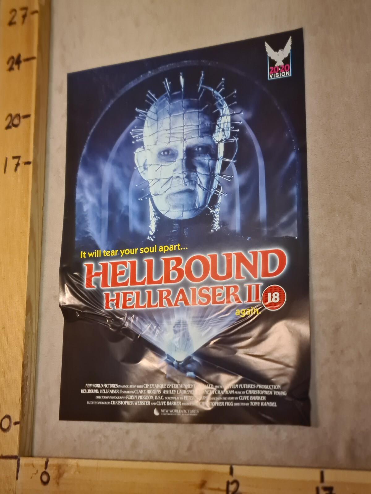 Hellbound - Hellraiser II (1988) Horror - Original UK Video Poster