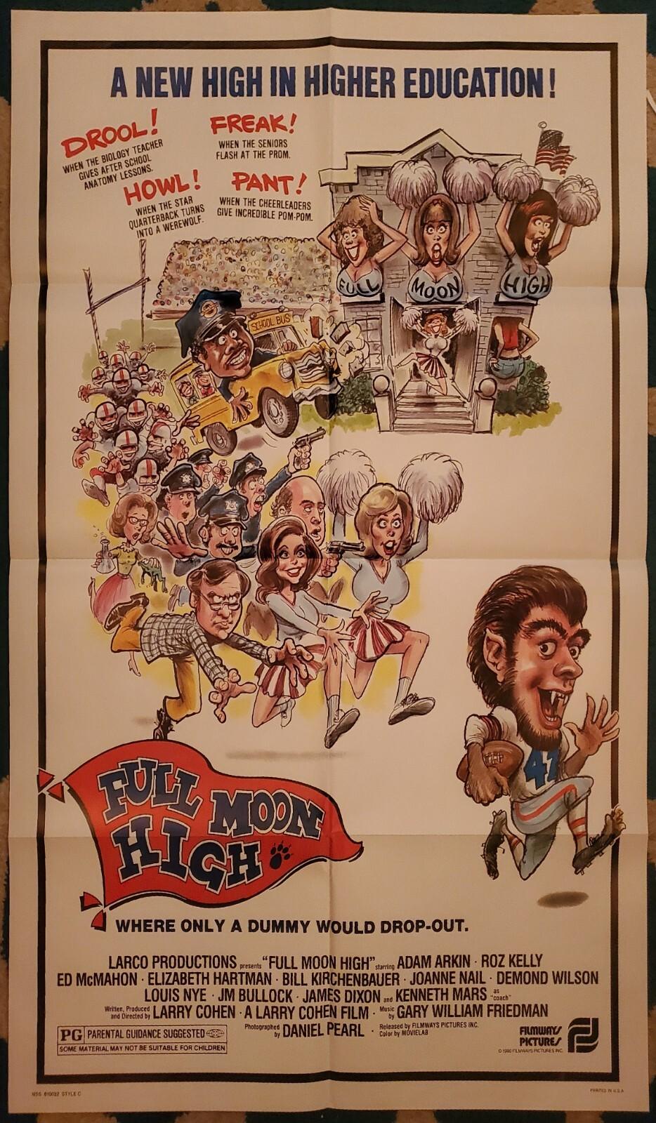 1981 FULL MOON HIGH Original One Sheet Poster Adam Arkin WEREWOLF COMEDY