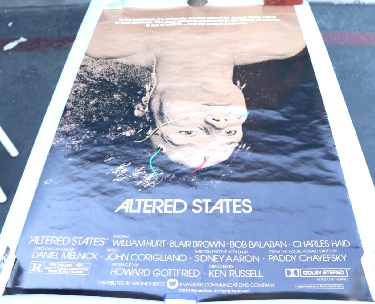 VINTAGE 1980 ALTERED STATES MOVIE ORIGINAL ROLLED PROMO POSTER w/ WARNER TUBE