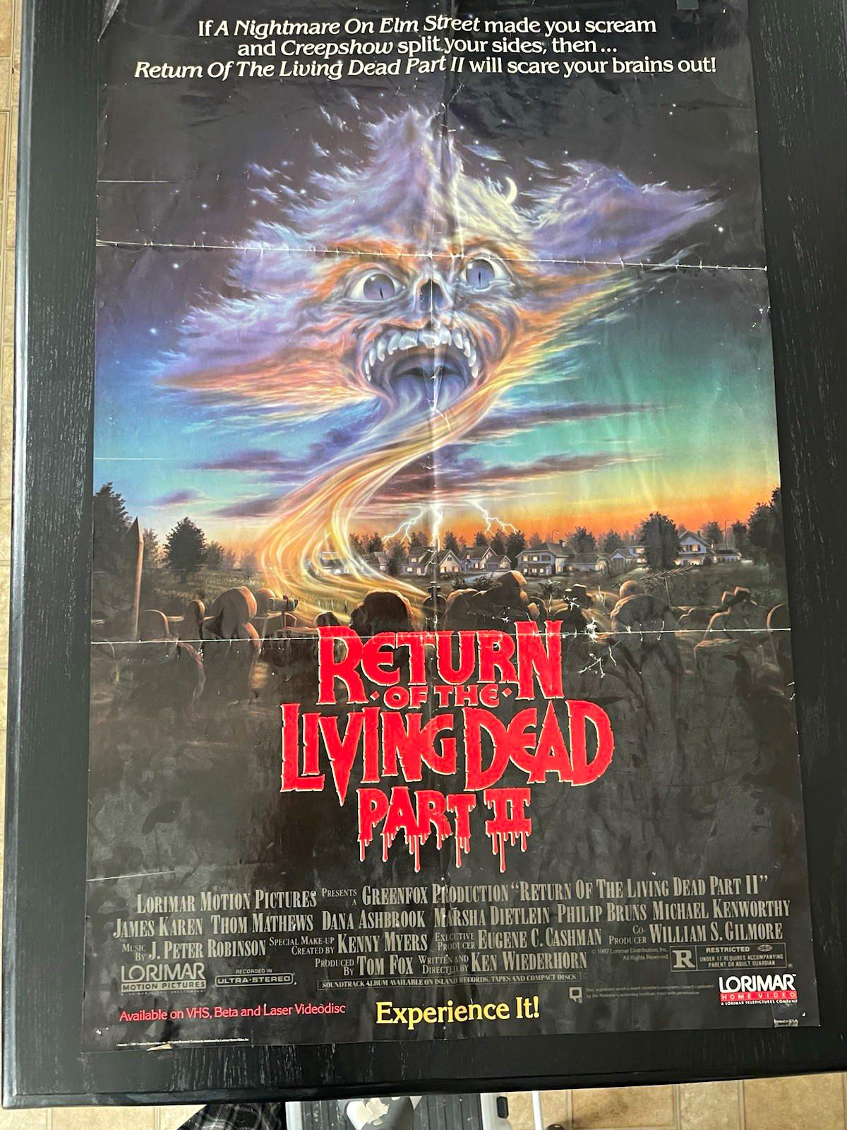 Return of the Living Dead Part II Original Movie VHS Promo Poster 22.5x35 Horror