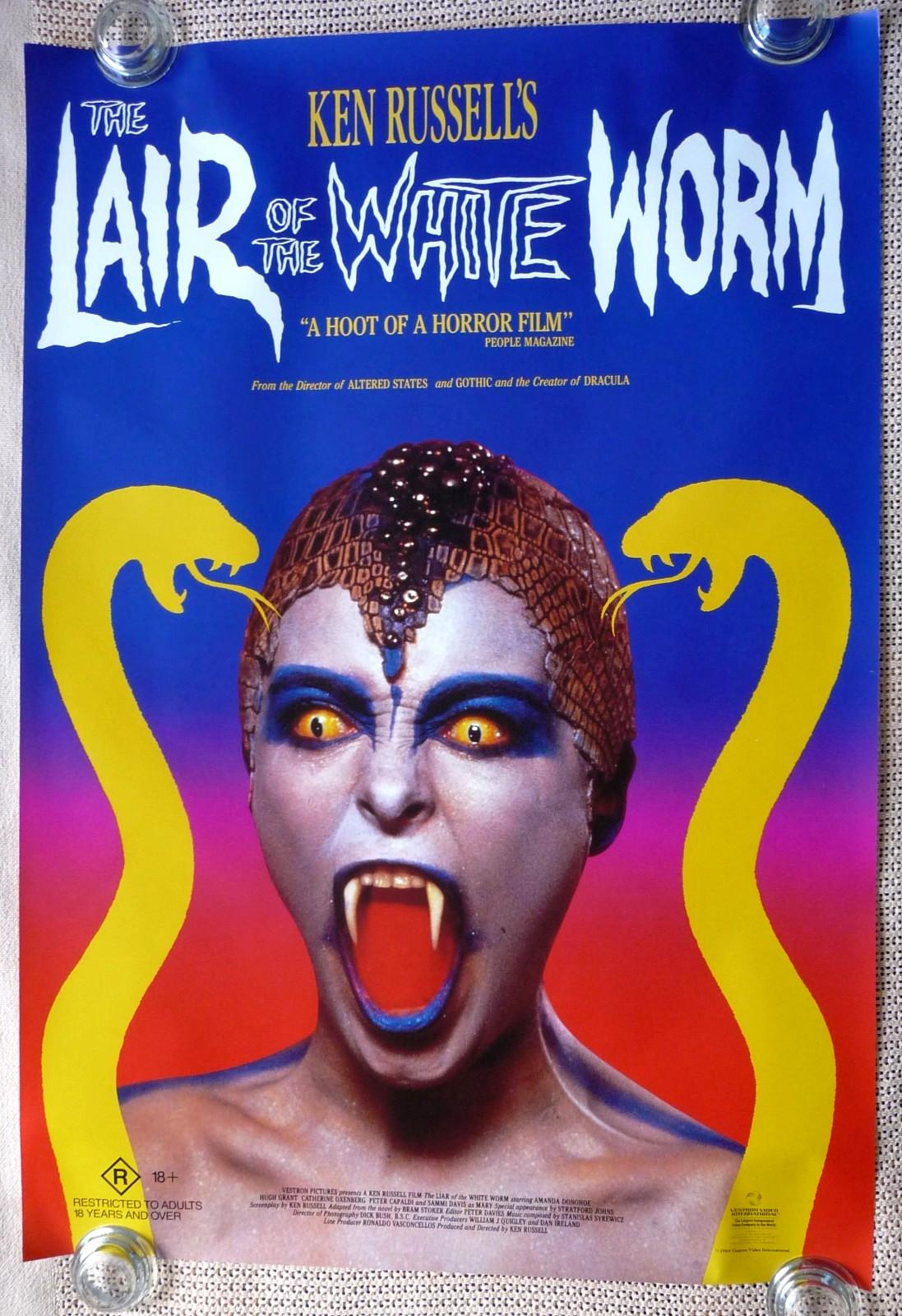 LAIR OF THE WHITE WORM Original 1988 Australian One Sheet Horror Movie Poster