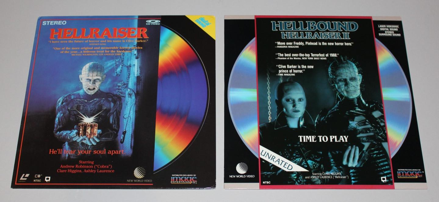 ORIGINAL Hellraiser, Hellraiser II 2 Laserdisc Clive Barker 80s Horror Movie SET