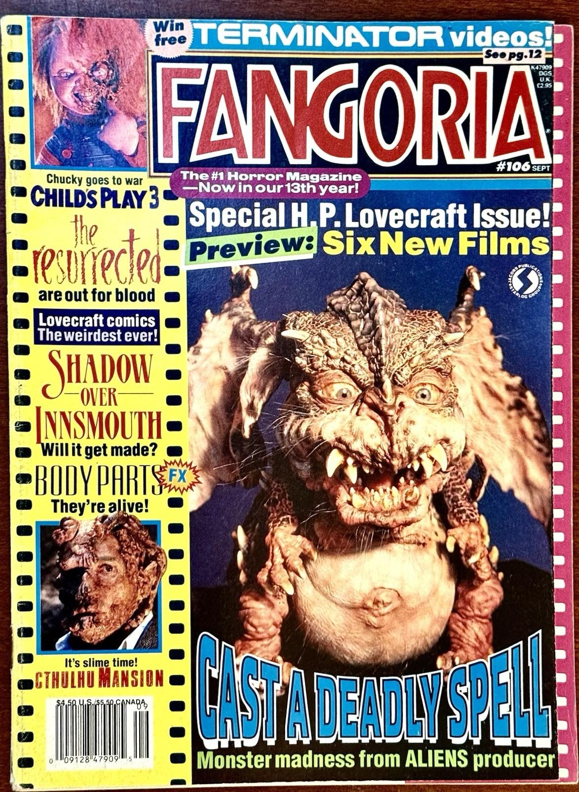 Vintage Fangoria Horror Mag #106 Sep ‘91, Special Lovecraft Issue Child’s Play 3