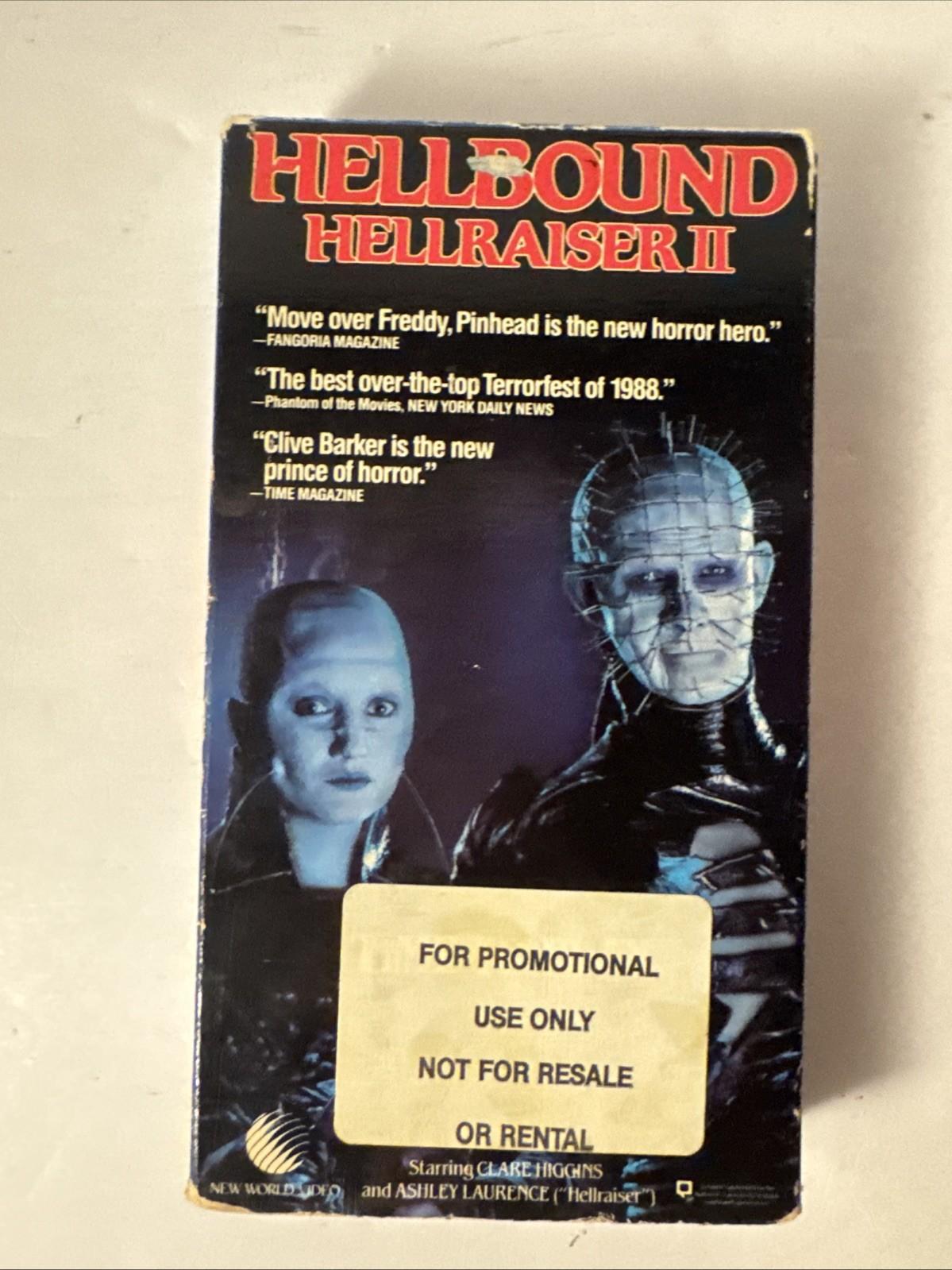 Hellbound: Hellraiser 2 II (VHS, 1989) - Screener Promotional - New World Video
