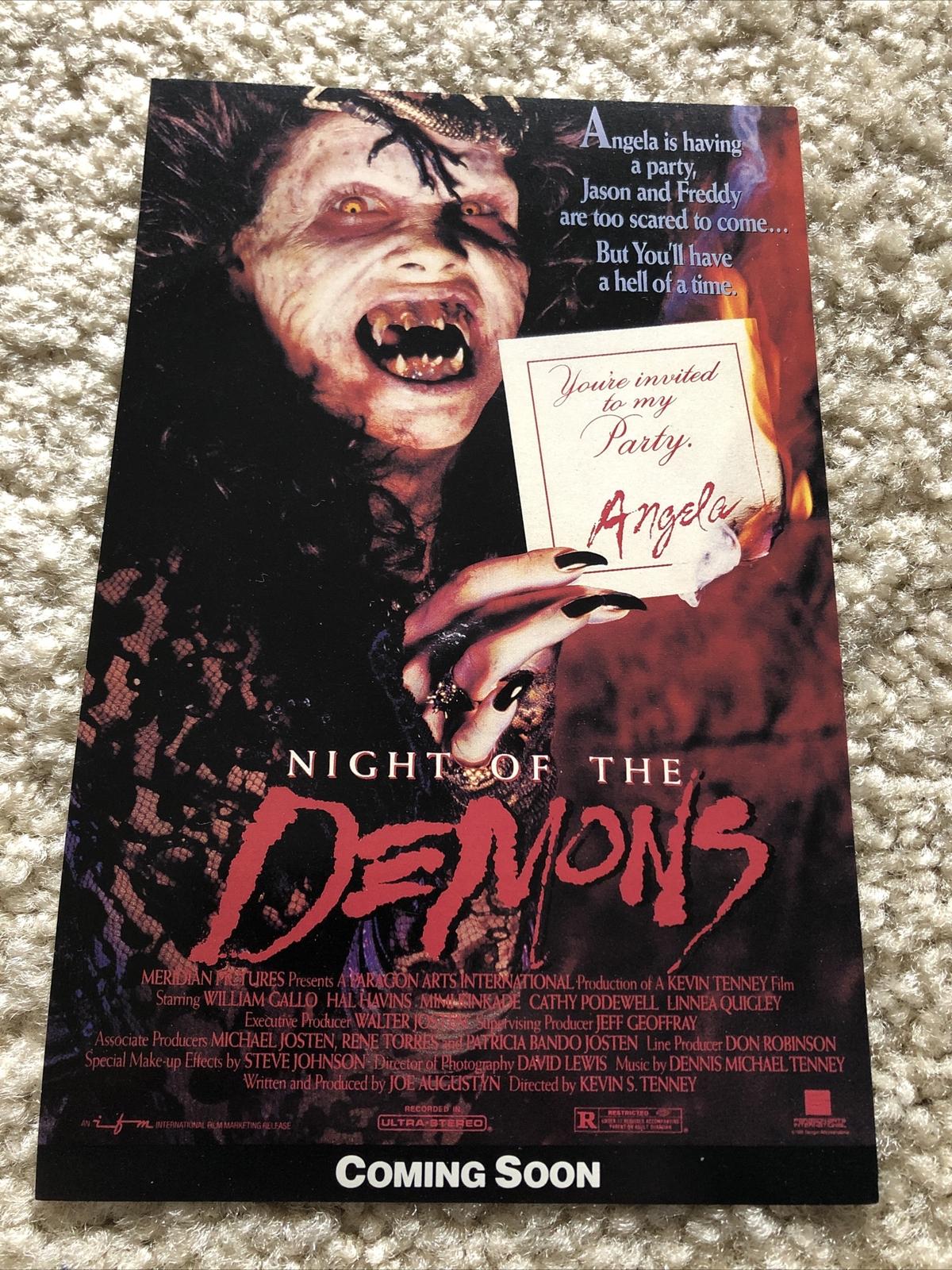 Night of the Demons - 1988 movie Promo Invitation for Angela’s party