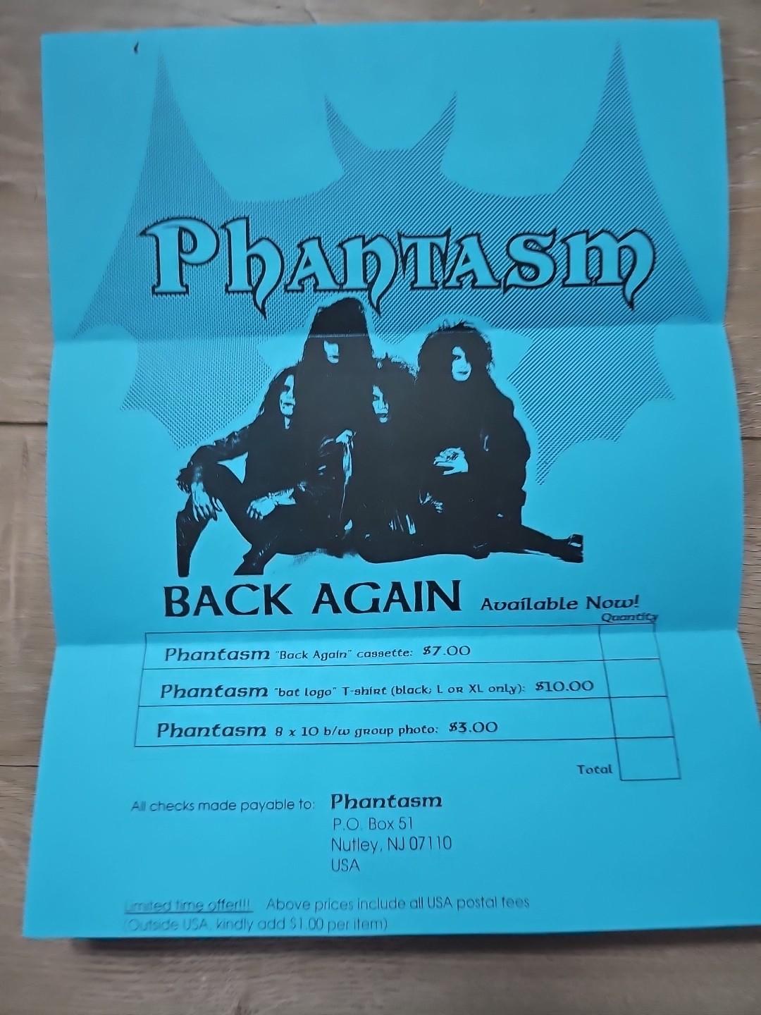 Vintage Rare Phantasm Paper  Back again