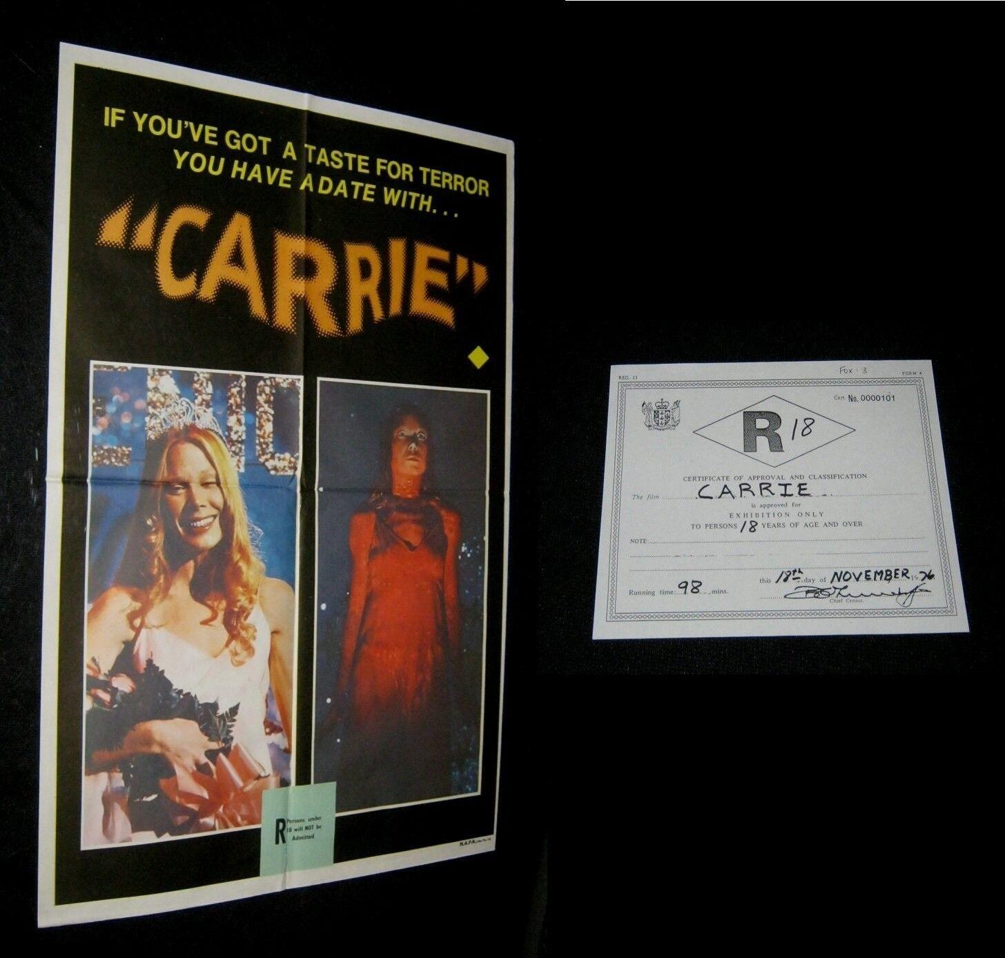 Original 1976 CARRIE Rare Australian South Pacific Style Half Sheet SISSY SPACEK