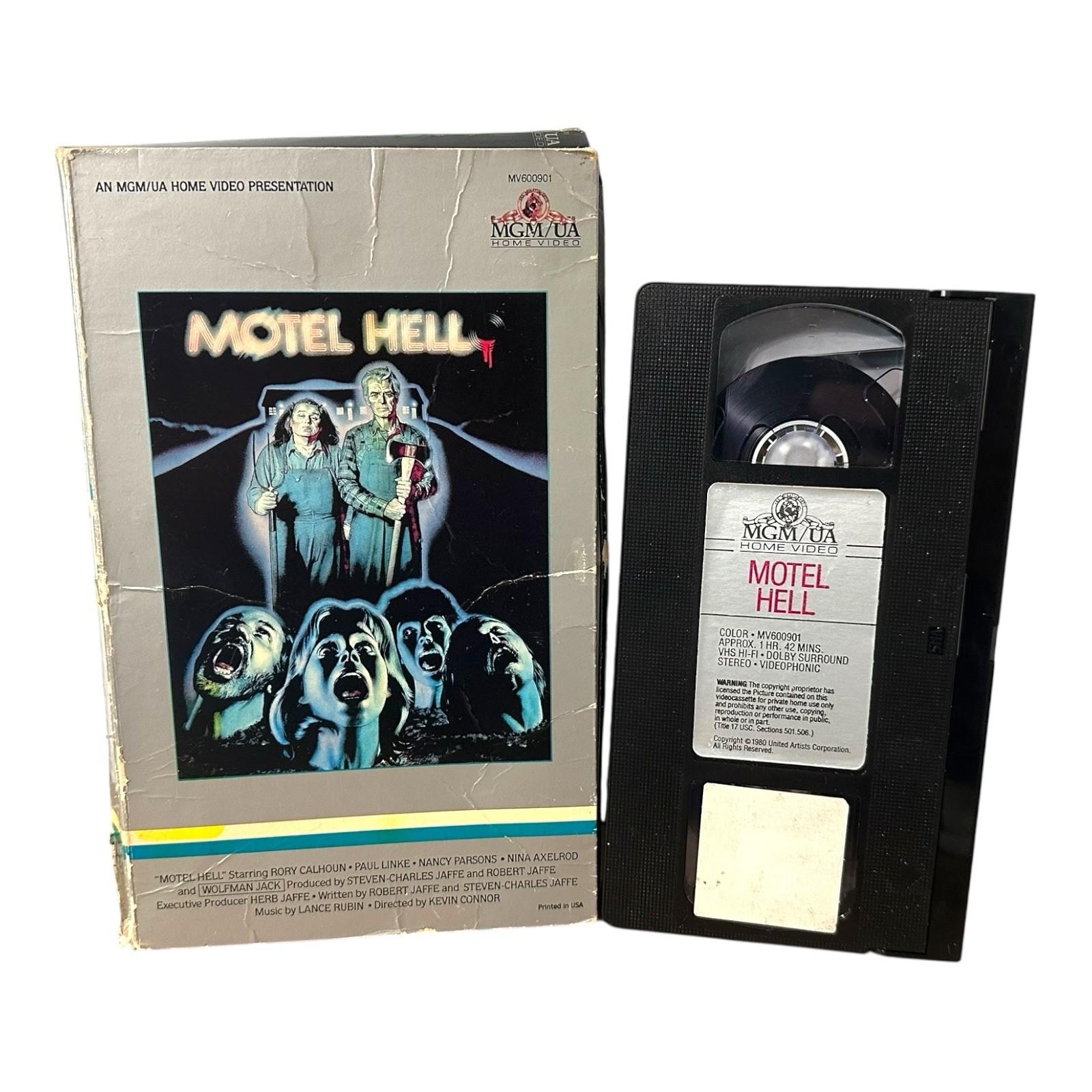 Vintage 1986 Motel Hell MGM Gatefold Clamshell Horror Cult VHS First Release HTF
