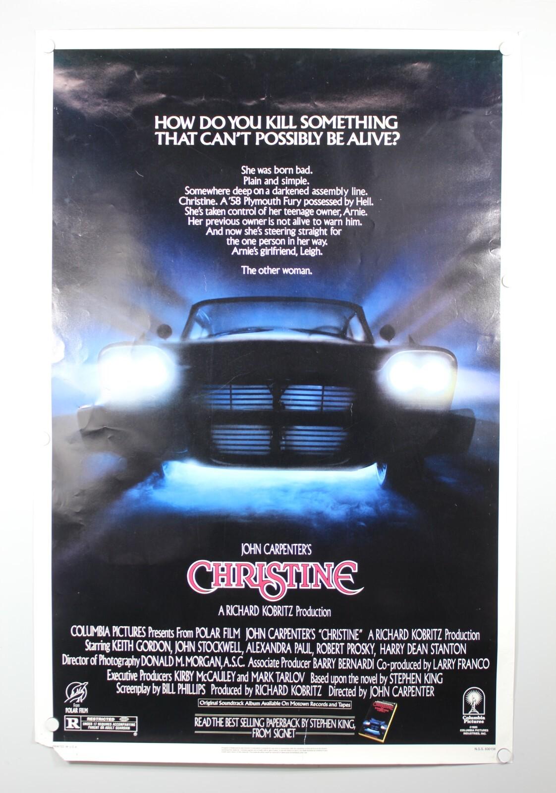 1983 John Carpenter's CHRISTINE Original Movie Store Poster -  41x27 A12-R25