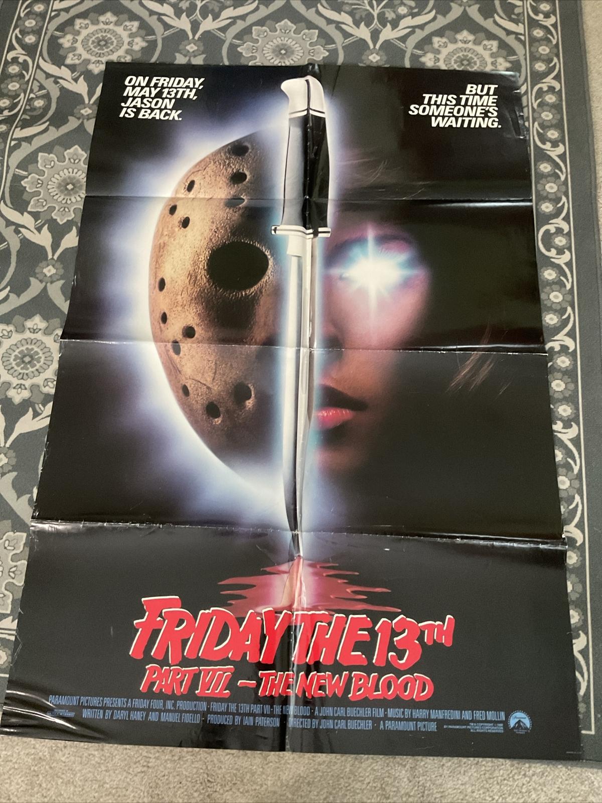 Cool Friday The 13th Part VII - The New Blood Movie Poster 1988 Original Jason