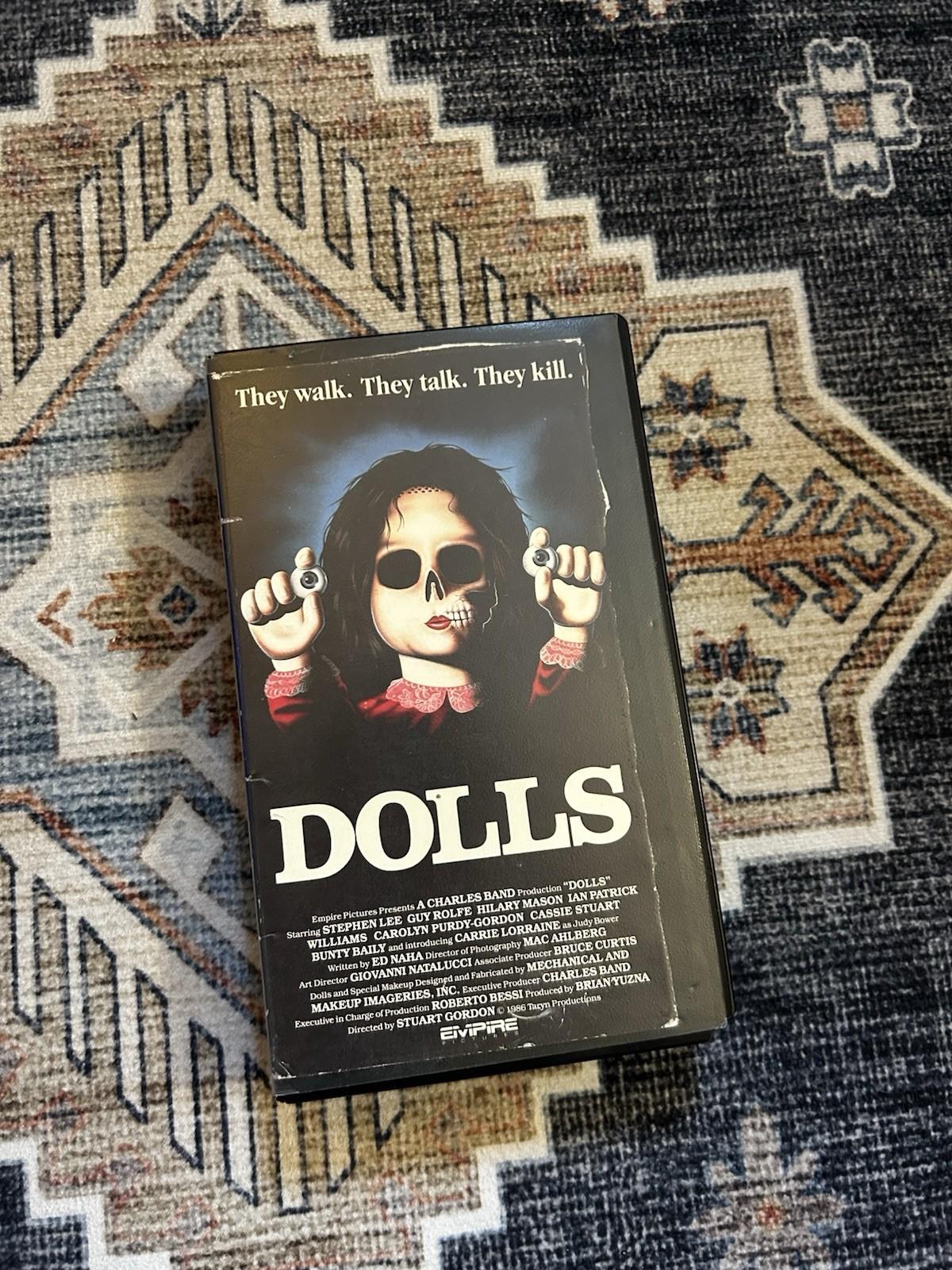 Dolls 1986 VHS Tape HTF Cut-Box Former Rental READ DESCRIPTION