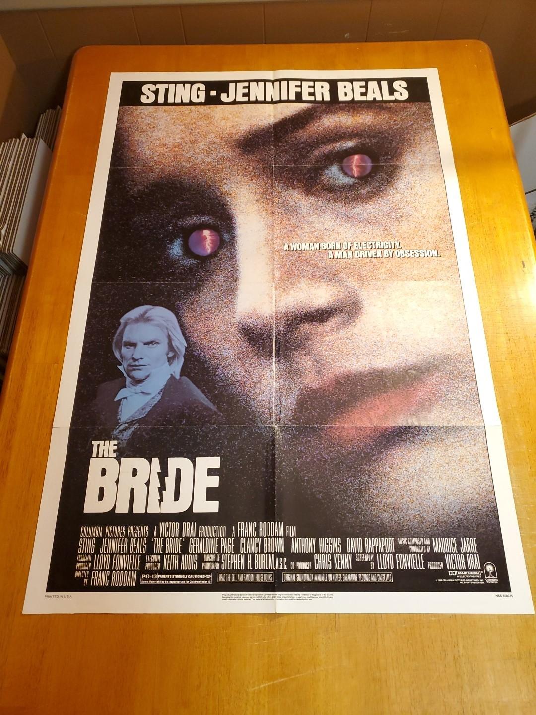 The Bride Original Movie Poster 27x41 Folded One Sheet 1985 Frankenstein Sting