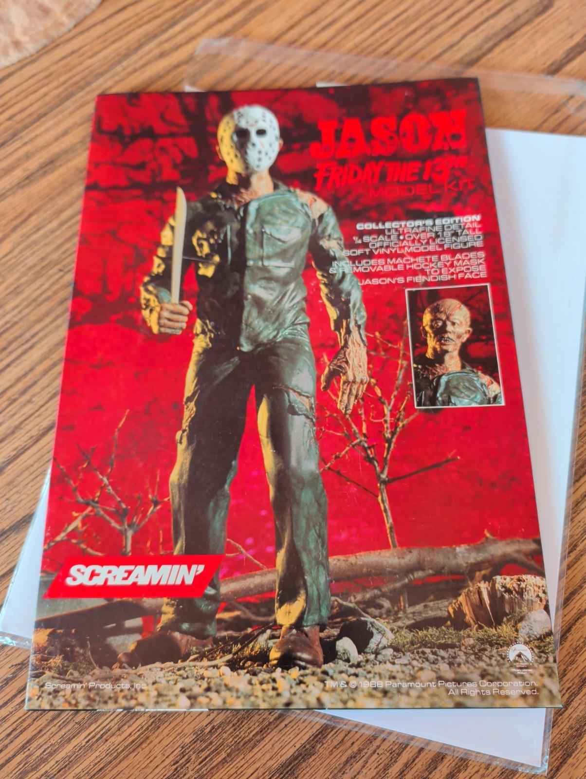 Screamin' Horror Jason Friday The 13th Model Kit 1988 - BOX LID ONLY!!!