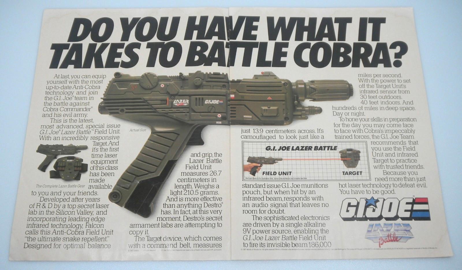 Vintage 1987 Lazer Battle Game Magazine Ad Print Poster G.I. GI Joe Toy Promo