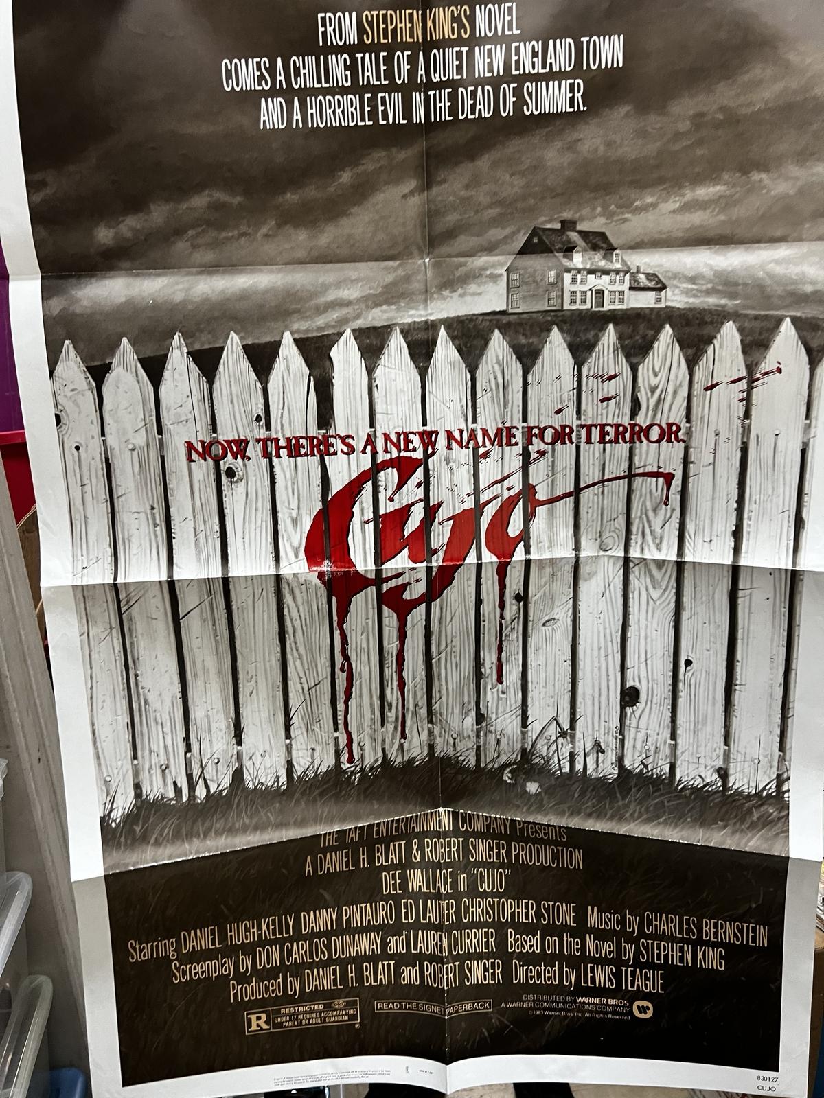 Vintage Cujo 1983 Movie Poster One Sheet Folded 830127