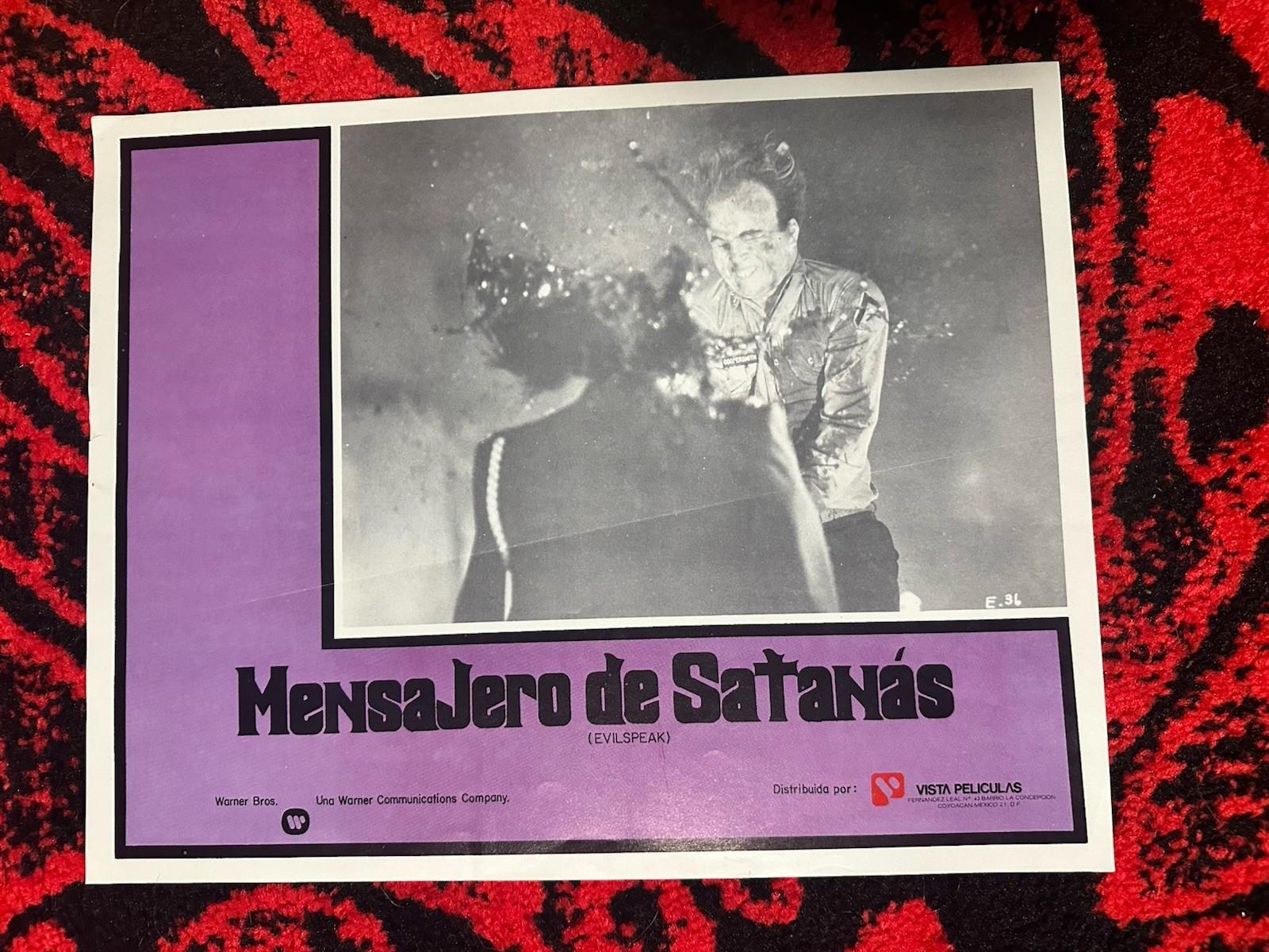 Evilspeak  (1981) -  Original MEXICAN lobby card Clint Howard Horror Kill shot