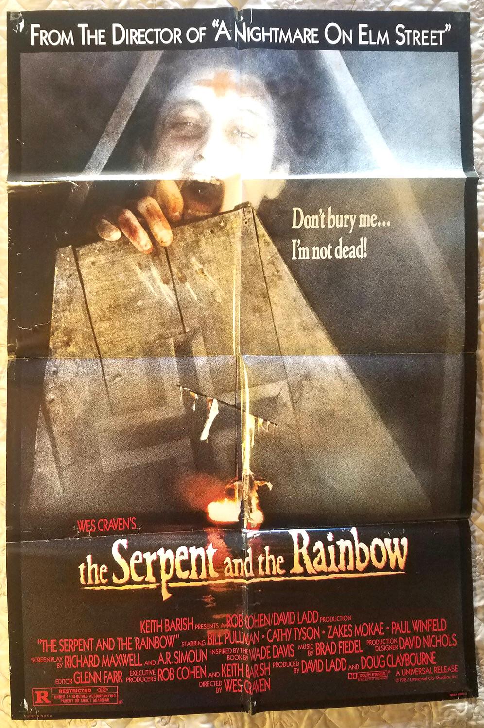 THE SERPENT AND THE RAINBOW Original Movie Poster 1988 One Sheet Folded - Horror