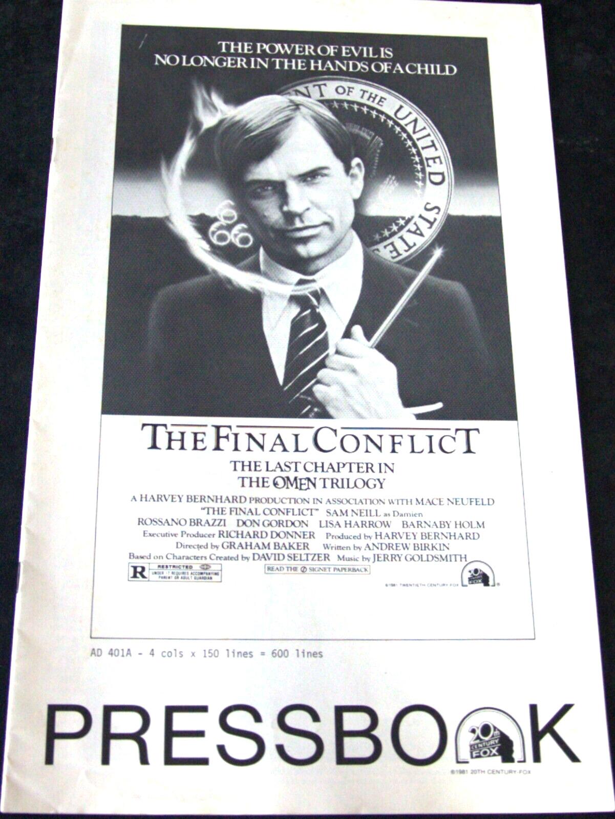 The Final Conflict - 1981 Original Pressbook. Horror, The Omen, Sam Neill