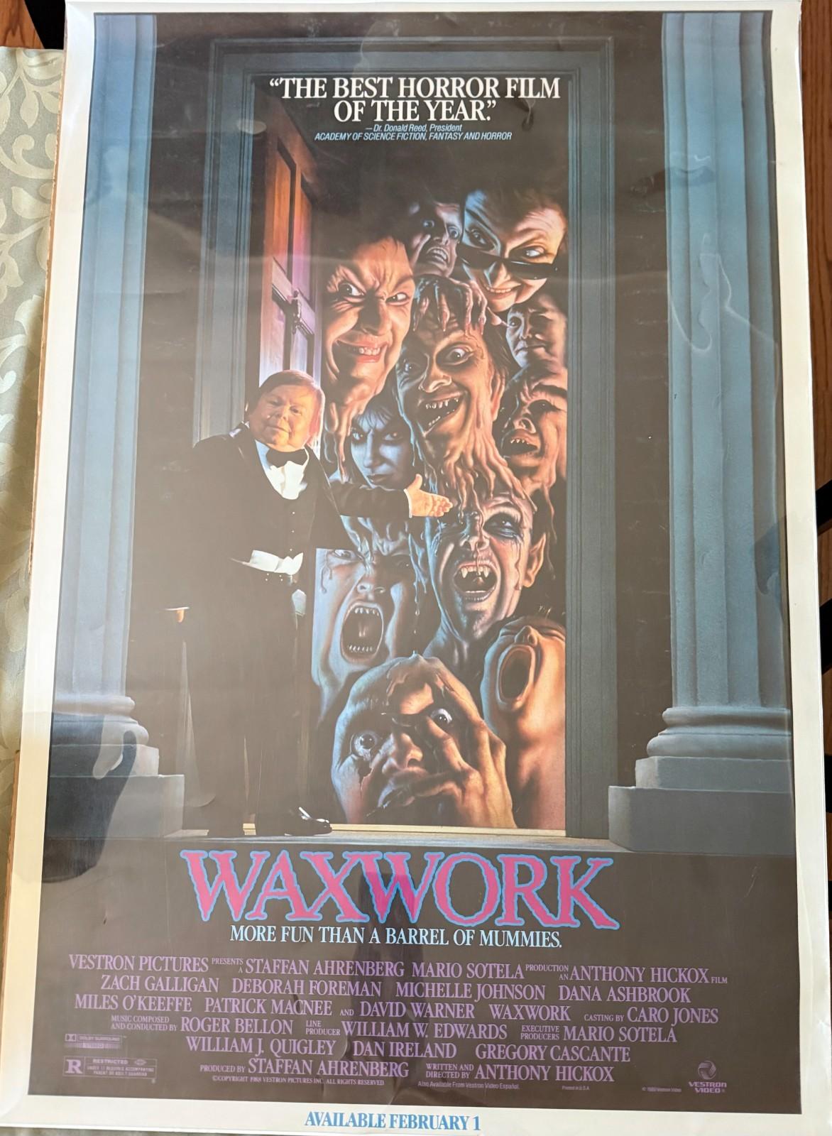 WAXWORK Original 1988 Video Store Movie Poster 27x41 Vestron Video HORROR Rare