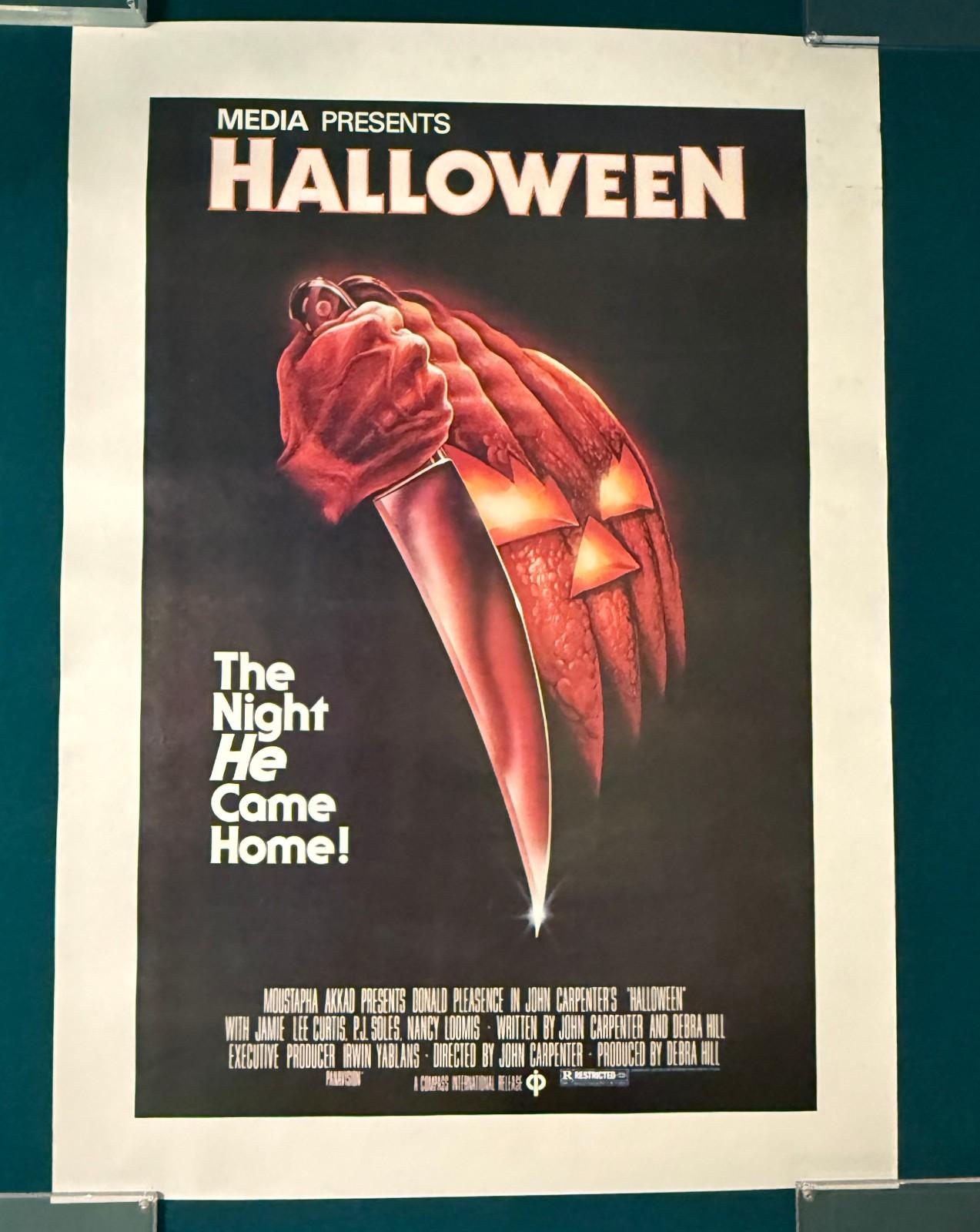 HALLOWEEN 1978 ORIGINAL 1st MEDIA MEDA VIDEO VHS POSTER JAMIE L CURTIS CARPENTER