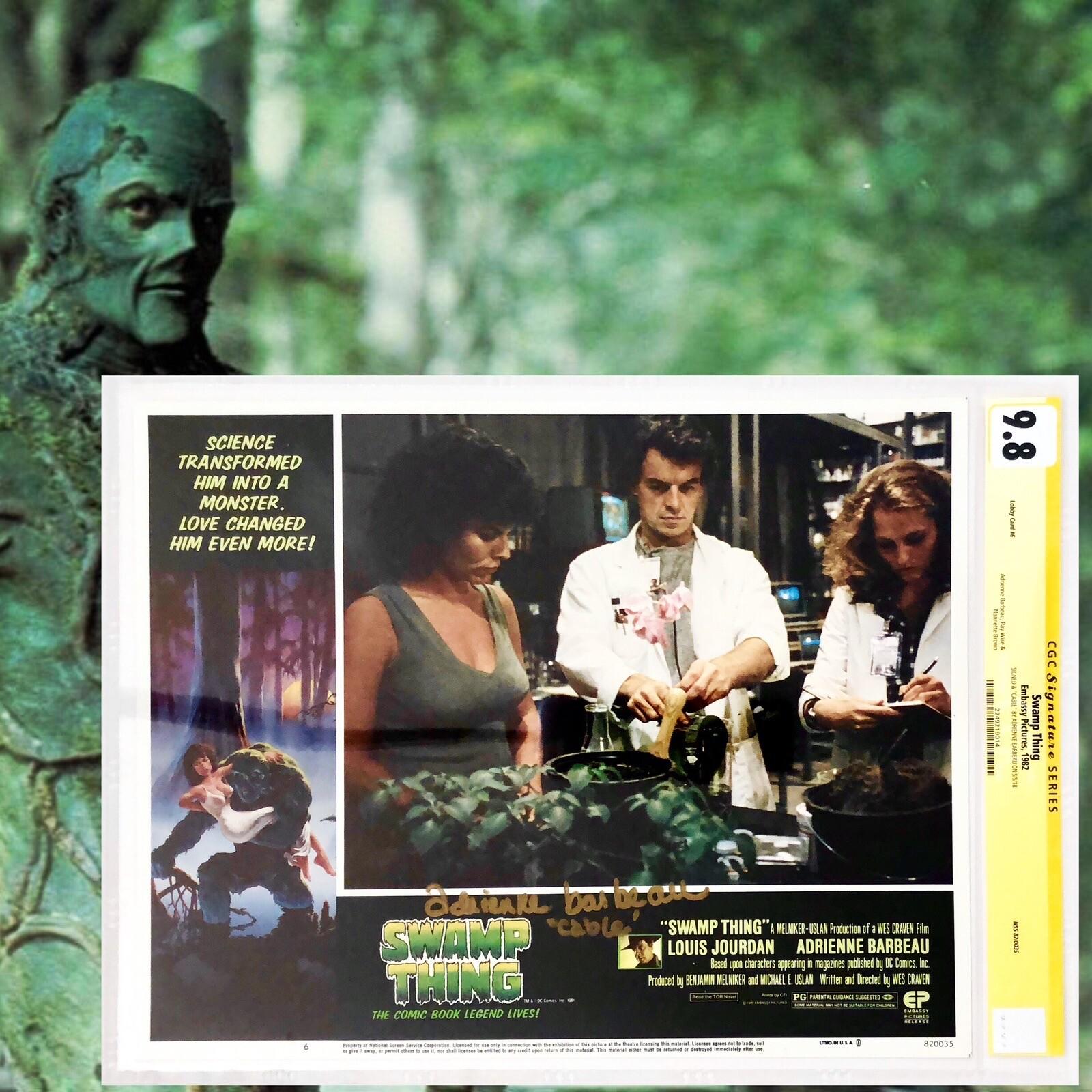 CGC 9.8 SS Swamp Thing Lobby Card #6 signed by Adrienne Barbeau 1982 11x14