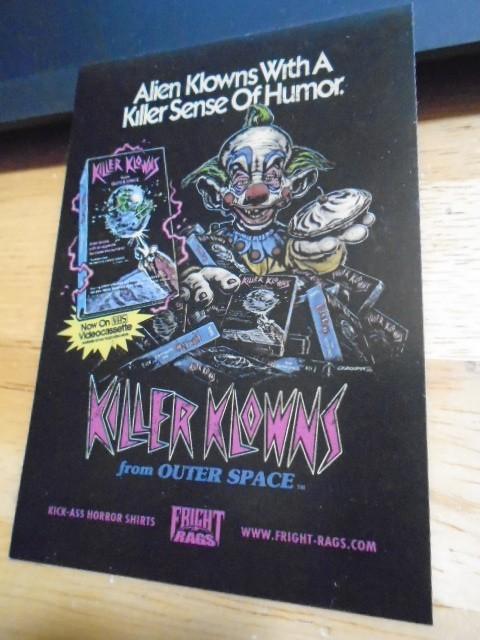 RARE PROMO Killer Klowns from Outer Space film VHS STICKER Fright Rags horror