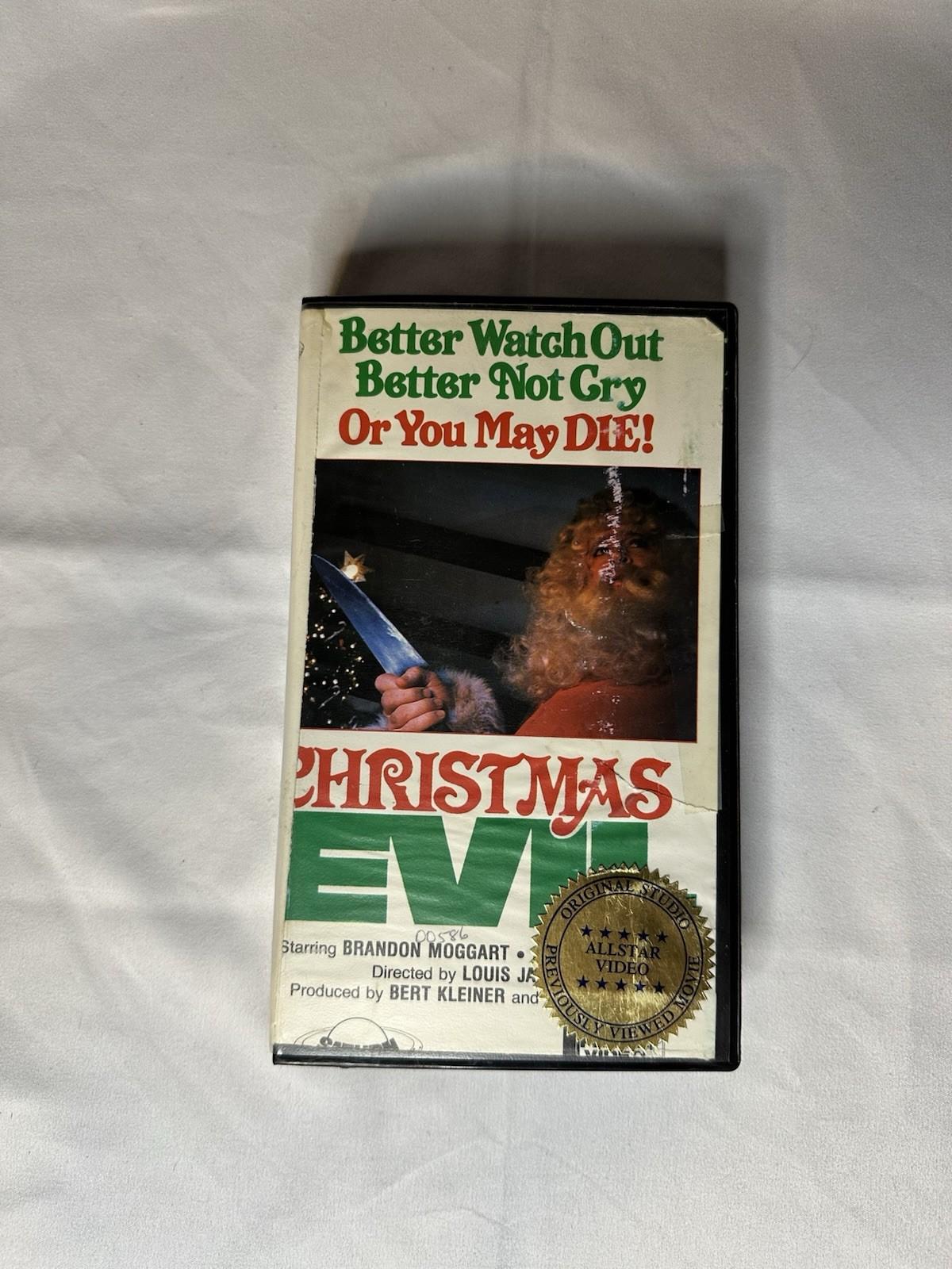 Christmas Evil 1985 Horror VHS Rare Clamshell Case Cult Classic Rental Vintage
