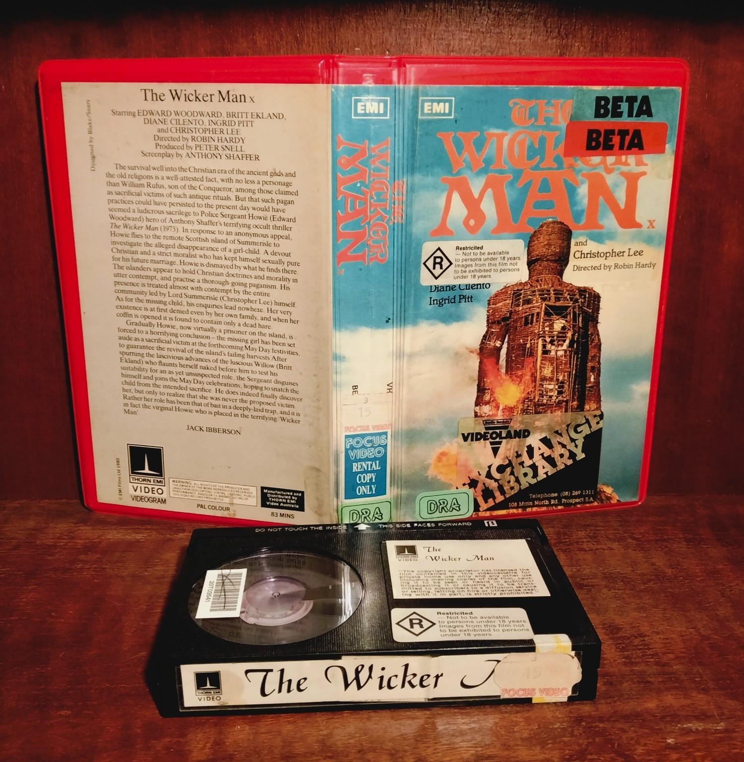 *THE WICKER MAN beta not vhs THORN EMI cult 1973 Folk Horror RARE clamshell*