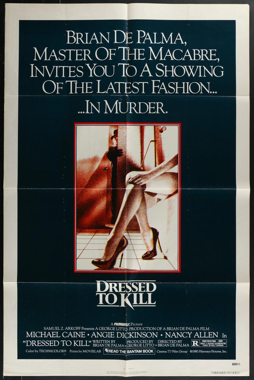 Dressed to Kill 1980 Original Thriller Movie Poster 27x41 Folded Brian De Palma