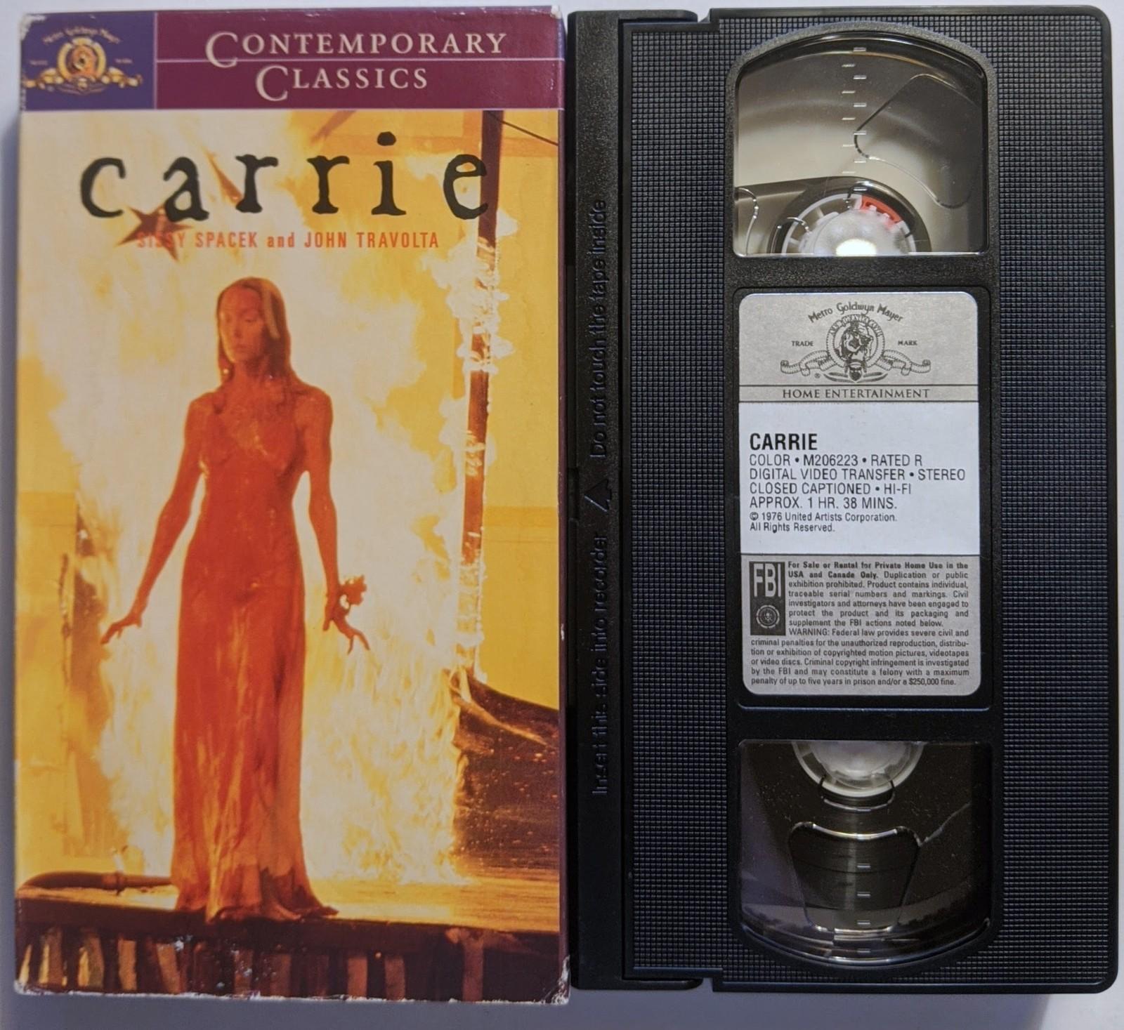 Carrie 1976 VHS Horror Movie Tape TESTED Original VCR