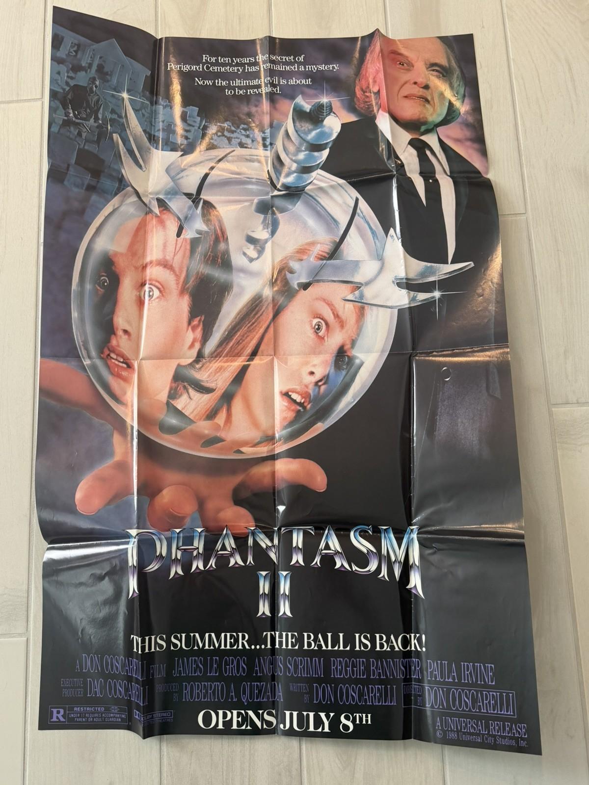 PHANTASM II 2 Original Advance One Sheet Promo Movie Poster 1988 49x25 Subway 