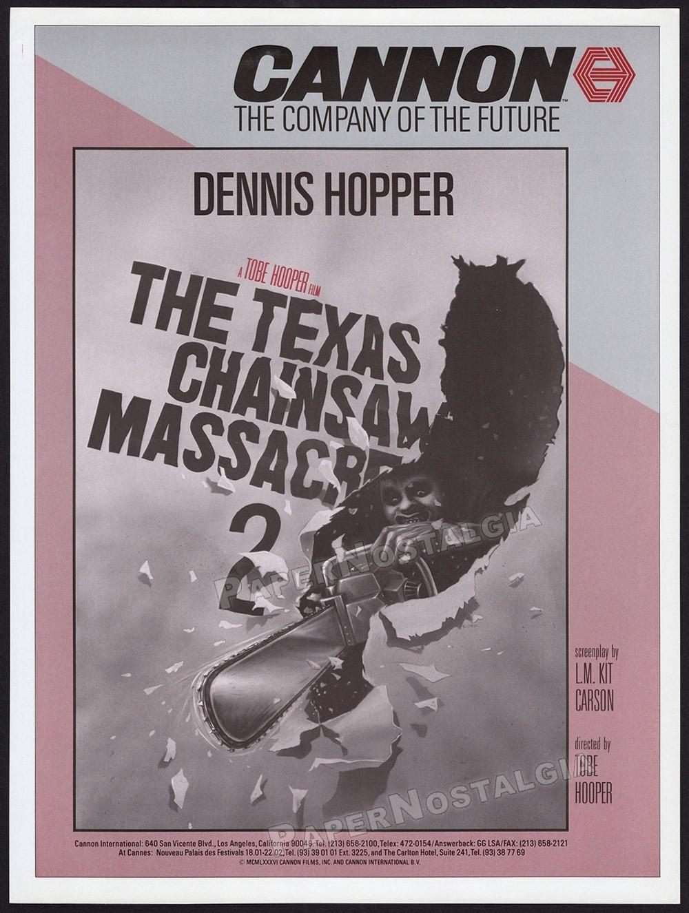 THE TEXAS CHAINSAW MASSACRE 2 - Original 1986 Trade AD / poster _ Tobe Hooper