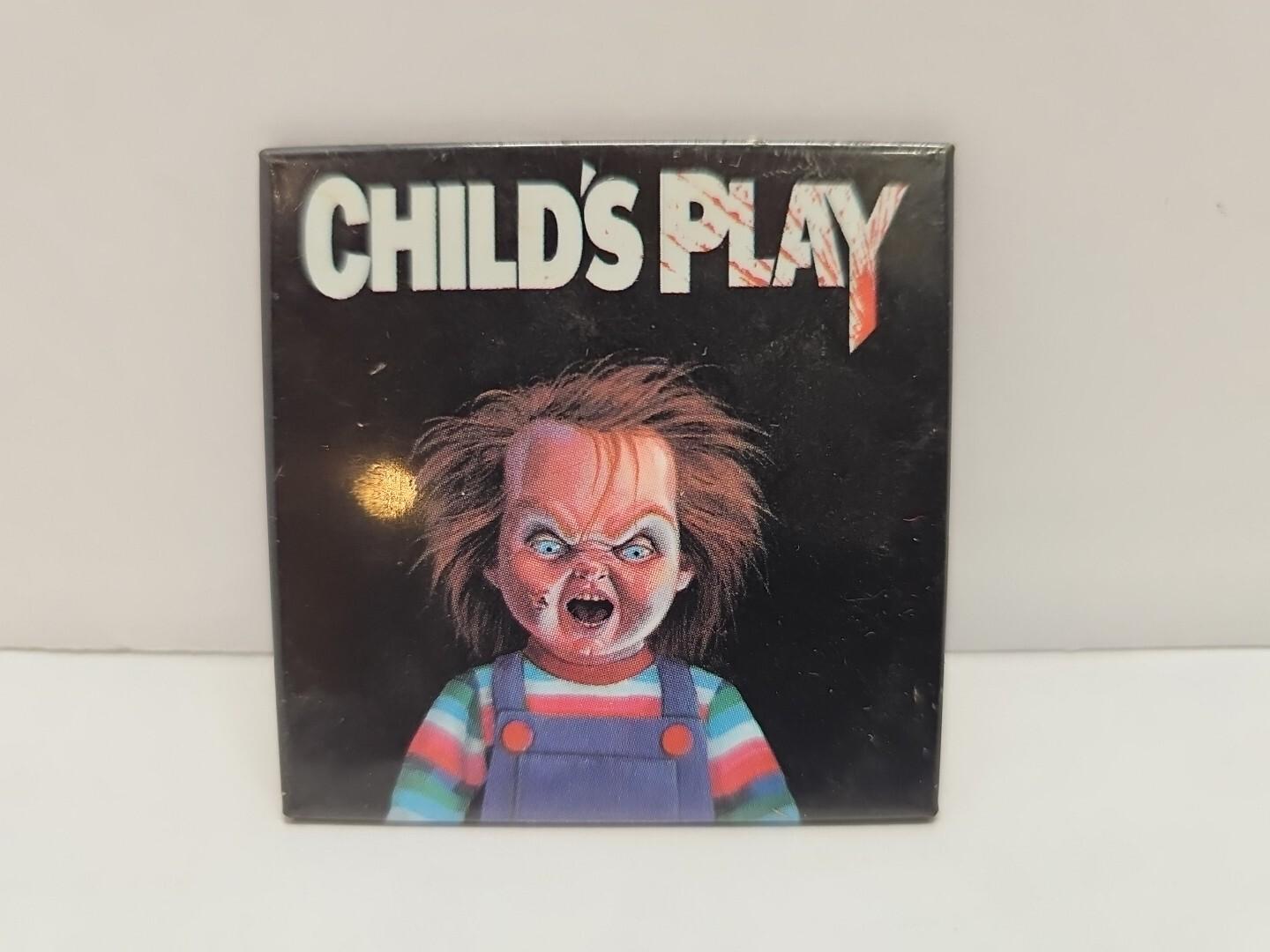 Vintage 1988 Child’s Play Pinback RARE Halloween Star Trek Convention See Back