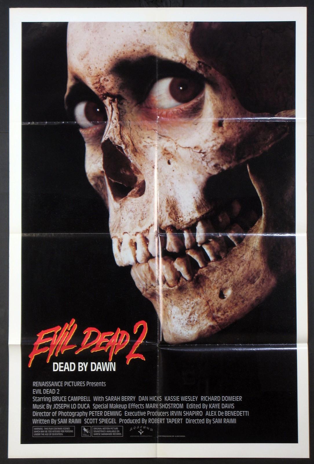 EVIL DEAD 2 BRUCE CAMPBELL SAM RAIMI HORROR 1987 1-SHEET NEAR MINT