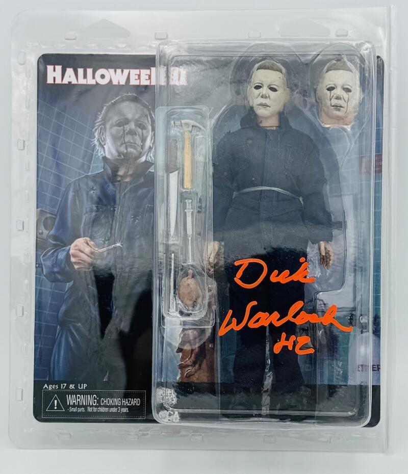 DICK WARLOCK SIGNED MICHAEL MYERS 8" NECA ACTION FIGURE HALLOWEEN II BAS J54