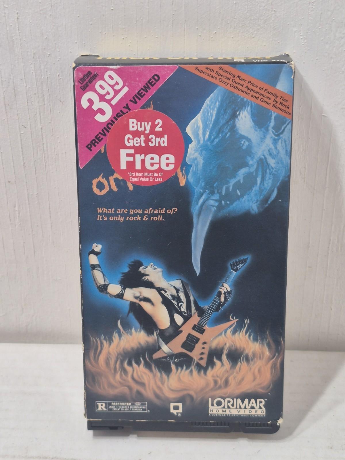 Vintage Trick or Treat VHS 1986 Horror Gene Simmons Ozzy Lorimar RARE Movie Tape