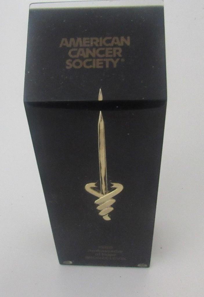 VTG Rare American Cancer Society 1989 Ambassador Of Hope Bronze Level  Award 