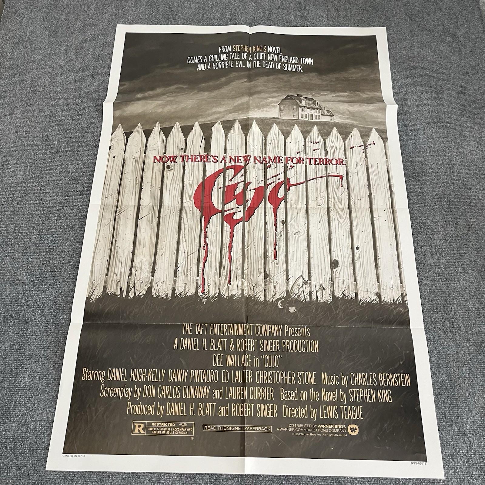 VTG Original 1983 CUJO 27x41 Movie Poster Stephen King Horror One Sheet Folded