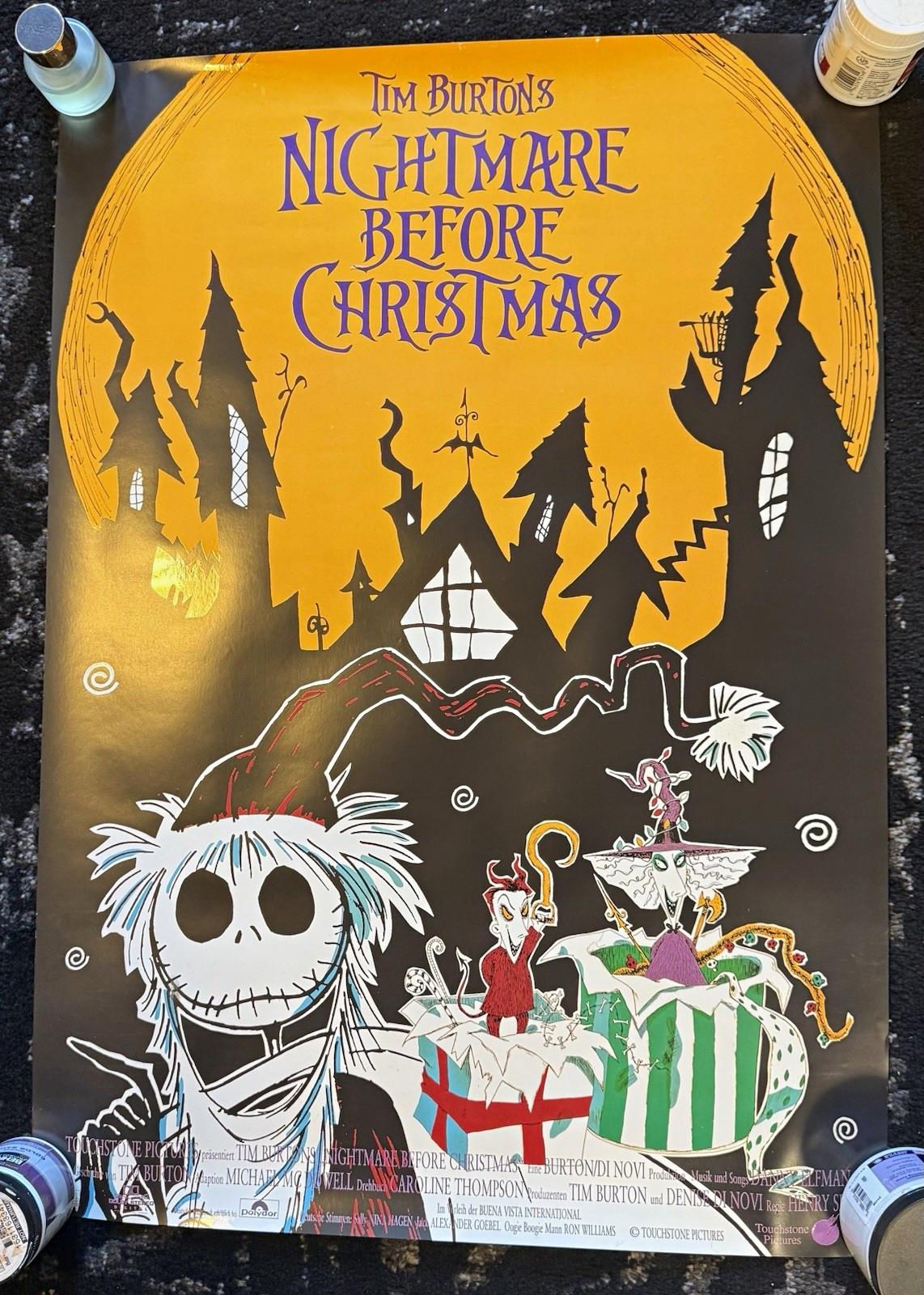 Original 1993 German Poster Tim Burton's The Nightmare Before Christmas