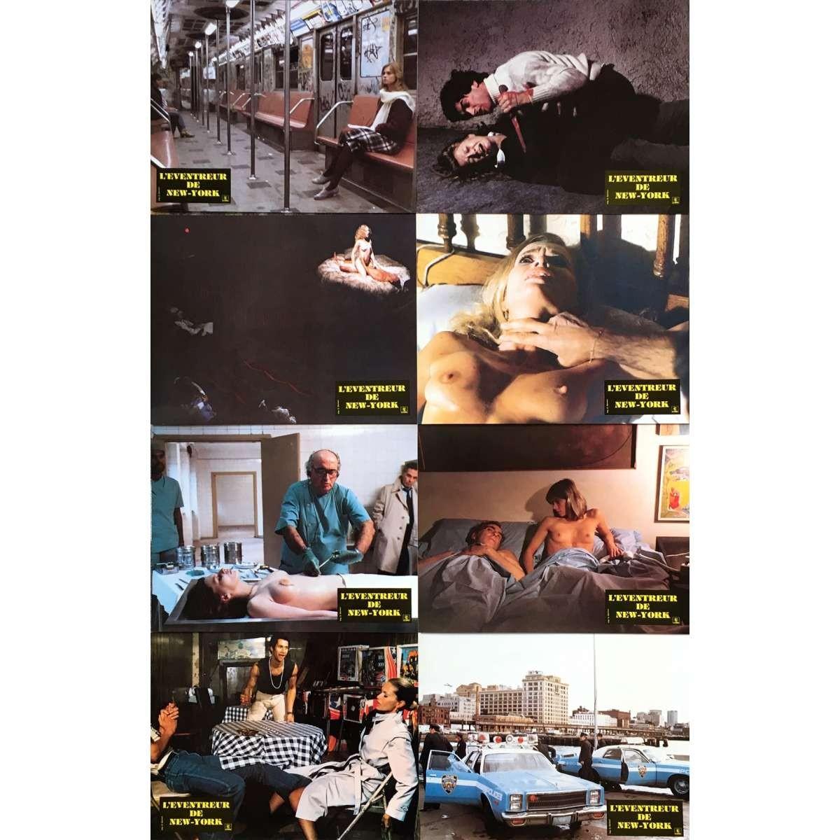 NEW YORK RIPPER Rare Lobby Cards x8, Set A - 9x12 in. - 1982 - Lucio Fulci