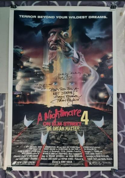 MULTI-SIGNED A Nightmare on Elm Street 4: The Dream Master 27x41 Poster