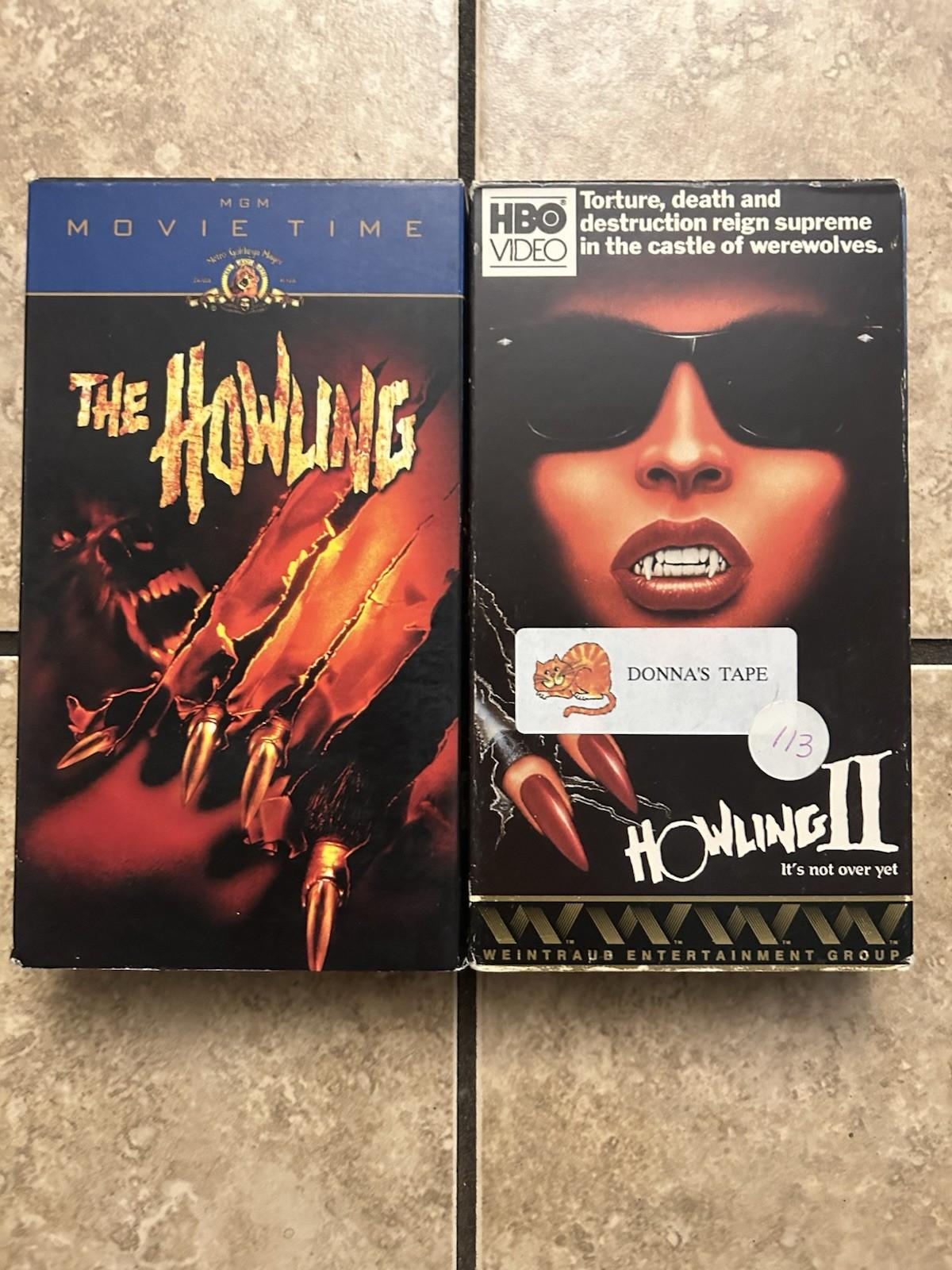 The Howling I & II VHS, 2 Tape Lot, 80’s Horror, Werewolf, Rare Oop