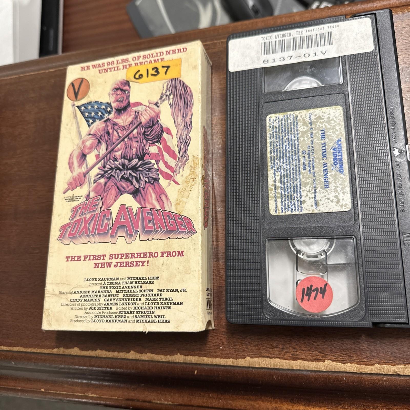 1986 Vintage The Toxic Avenger The First Superhero from New Jersey VHS 